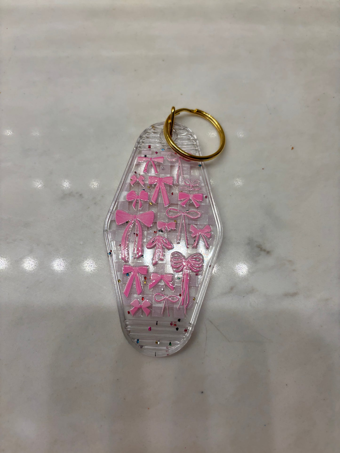 Double sided hotel keychain